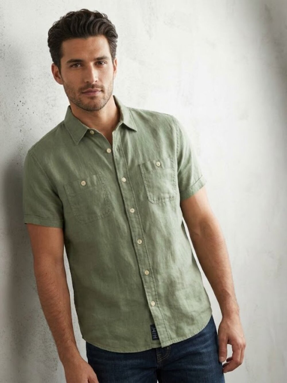 Lucky Brand Green Button-Up Shirt Medium